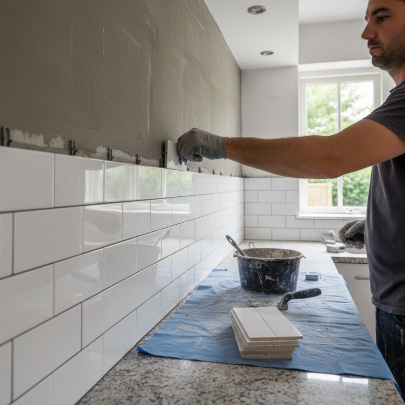 Slate Backsplash Installation